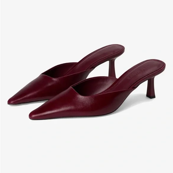 Steve Madden Lisbeth Pointed Toe Mule - Burgundy Leather -8M - Picture 1 of 4